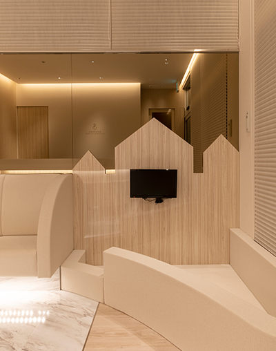 キッズスペース完備、バリアフリー